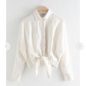 &OTHER STORIES White button down blouse front tie